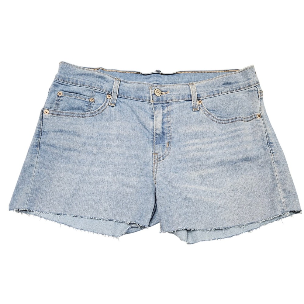 Levis Denim Jean Shorts Size 31 Cut Off Light Wash Raw Hem Casual Y2K Inspired